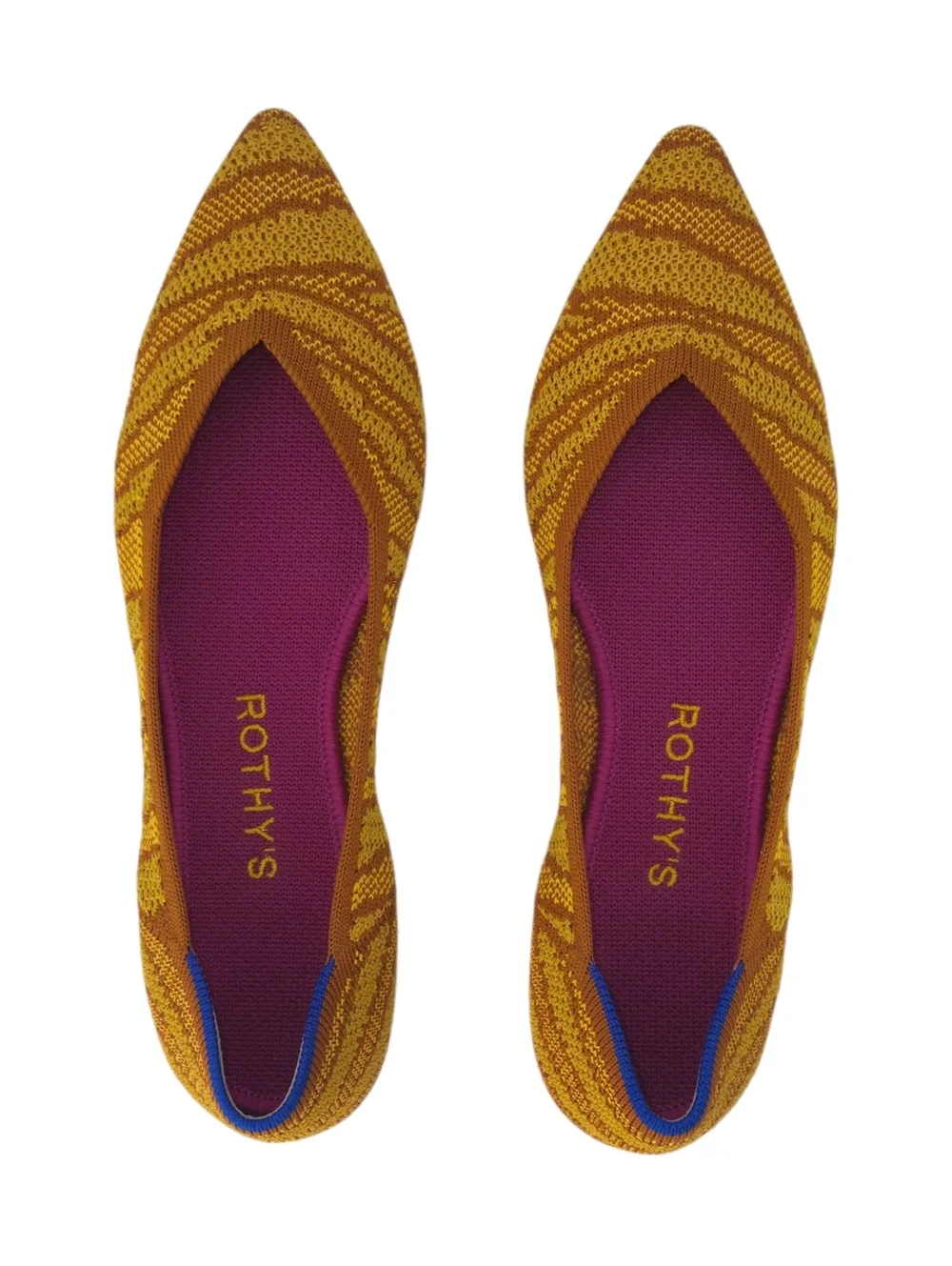 Rothy’s The Point II Golden Zebra Flats Size 6.5 Knit